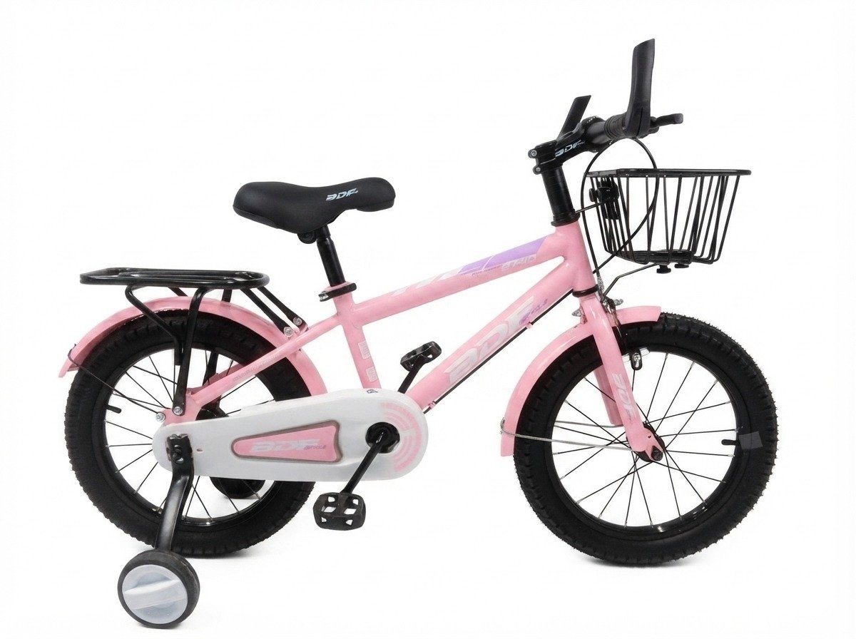 BDF 16" Pink Kids Bicycle with Basket & Carrier