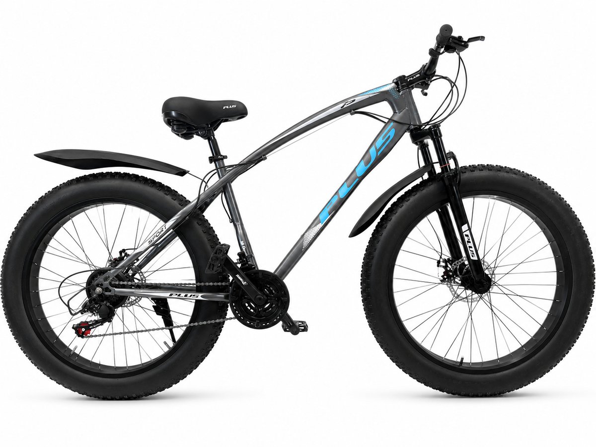 Plus 26" Fat Tyre Mountain Bicycle Grey & Blue